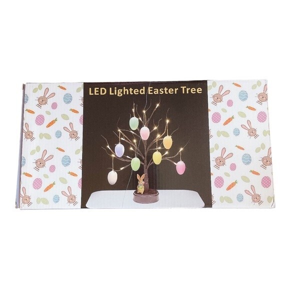 LED Easter Decorations Tree with Lights with Colorful Eggs - Picture 1 of 4